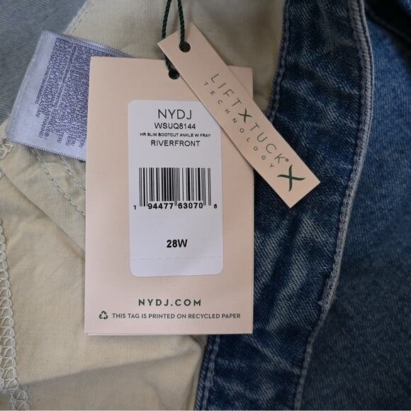 NYDJ Womens 28W High Waist Fray Hem Crop Slim Bootcut Lift Tuck Technology Jeans - Picture 12 of 14